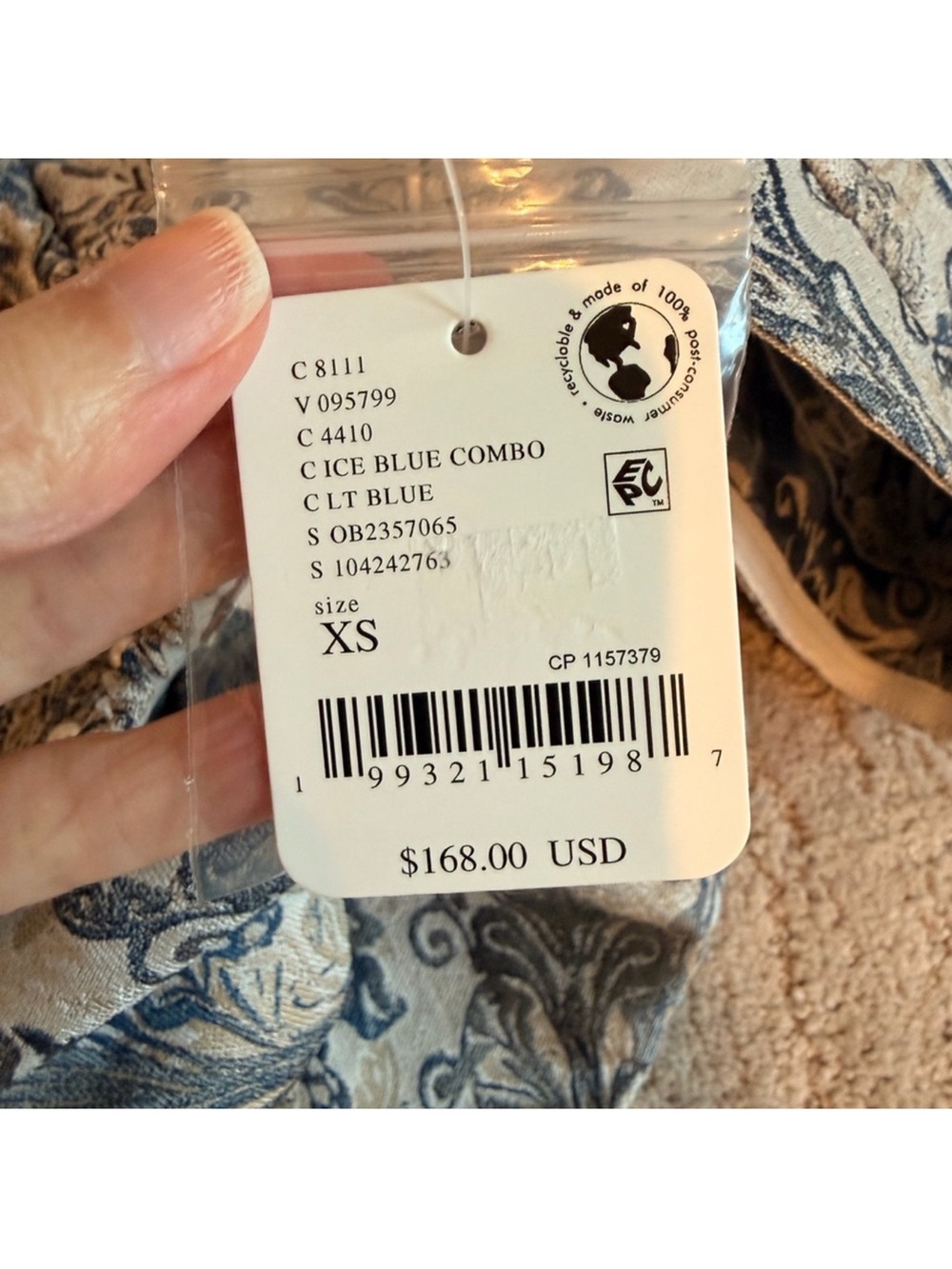 NWT Free People Eloise Blue Floral Peplum Puff Sleeve Boho Top (Size XS) - Picture 10 of 10